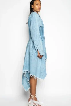Discount Marques ' Almeida CHAMBRAY PLEATED SHIRT DRESS LIGHTBLUE