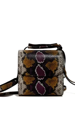Discount Marques ' Almeida CLASSIC M'A BAG IN SNAKE PRINT LEATHER MULTICOLOUR