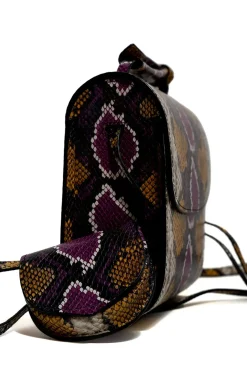 Discount Marques ' Almeida CLASSIC M'A BAG IN SNAKE PRINT LEATHER MULTICOLOUR