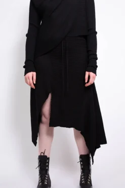 Clearance Marques ' Almeida CLASSIC M'A DRAPED MERINO SKIRT IN BLACK