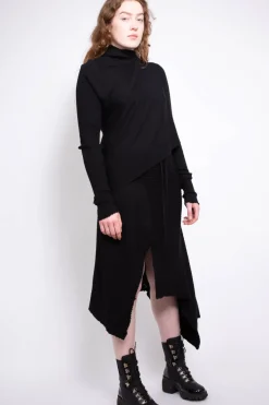 Clearance Marques ' Almeida CLASSIC M'A DRAPED MERINO SKIRT IN BLACK