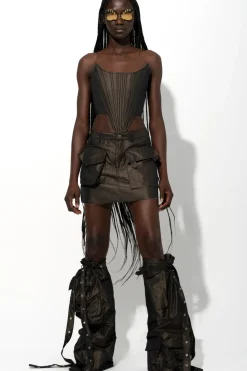 Best Marques ' Almeida DARK MULTI POCKET MINI SKIRT BROWN