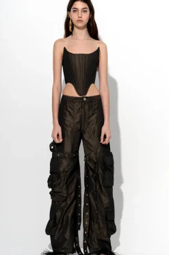 Discount Marques ' Almeida DARK MULTI POCKET TROUSERS BROWN