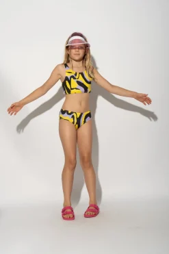 Marques ' Almeida DARK WAVY PRINT BIKINI SET MULTICOLOUR