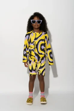 Marques ' Almeida DARK WAVY PRINT LONG SLEEVE TOP MULTICOLOUR