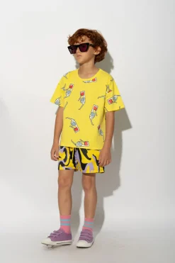 Best Marques ' Almeida DARK WAVY PRINT SWIM SHORT MULTICOLOUR