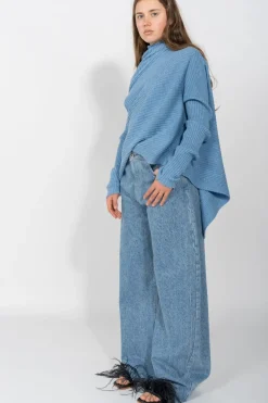 Clearance Marques ' Almeida DENIM BOYFRIEND TROUSERS BLUE