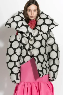 Hot Marques ' Almeida DOTS BROCADE M'A PUFFER JACKET BLACKWHITE