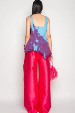 Hot Marques ' Almeida DRILL TIE DYE PEPLUM CORSET TOP MULTICOLOUR