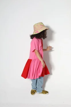 Online Marques ' Almeida DUO COLOUR GATHERED JERSEY T-SHIRT DRESS MULTICOLOUR