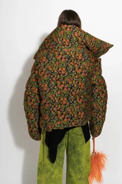Clearance Marques ' Almeida FLORAL BROCADE M'A PUFFER JACKET MULTICOLOUR