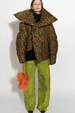 Clearance Marques ' Almeida FLORAL BROCADE M'A PUFFER JACKET MULTICOLOUR