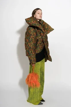 Clearance Marques ' Almeida FLORAL BROCADE M'A PUFFER JACKET MULTICOLOUR