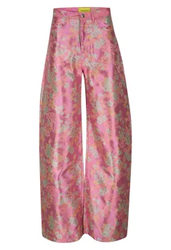 Marques ' Almeida FLOWER BROCADE BOYFRIEND TROUSERS PINK