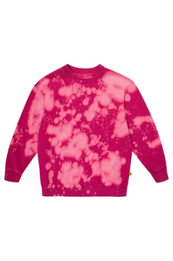 Marques ' Almeida FUSCHIA AND LIGHT SPLATTERED FLEECE CREW NECK PINK