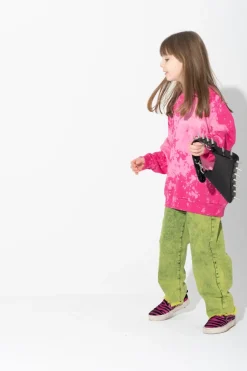 Marques ' Almeida FUSCHIA AND LIGHT SPLATTERED FLEECE CREW NECK PINK