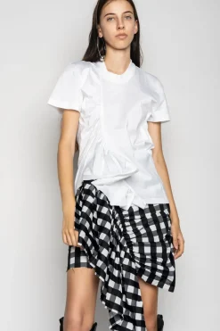 Online Marques ' Almeida GATHERED T-SHIRT IN WHITE