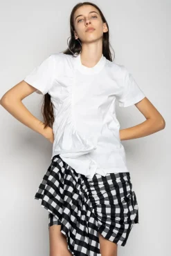 Online Marques ' Almeida GATHERED T-SHIRT IN WHITE