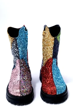 Discount Marques ' Almeida GLITTER LEATHER ANKLE BOOTS MULTICOLOUR