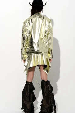 Discount Marques ' Almeida BIKER JACKET GOLD