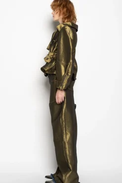 Best Marques ' Almeida DENIM POINTY JACKET GOLD