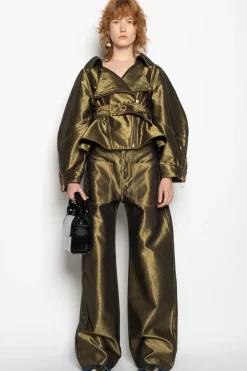 Best Marques ' Almeida DENIM POINTY JACKET GOLD