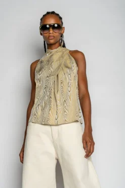Marques ' Almeida DRAPED BLOUSE GOLD