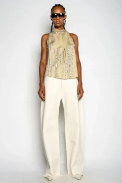 Marques ' Almeida DRAPED BLOUSE GOLD