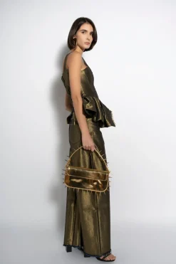 Clearance Marques ' Almeida LUREX FITTED CORSET GOLD