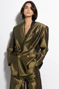 Best Marques ' Almeida LUREX OVERSIZED BLAZER GOLD