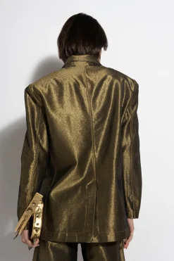 Best Marques ' Almeida LUREX OVERSIZED BLAZER GOLD