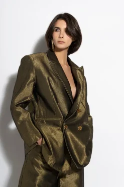 Best Marques ' Almeida LUREX OVERSIZED BLAZER GOLD