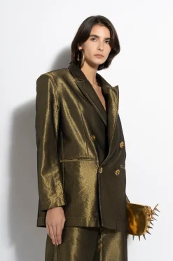 Best Marques ' Almeida LUREX OVERSIZED BLAZER GOLD