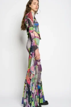 Marques ' Almeida GRAFFITI PRINT MESH CORSET TOP MULTICOLOUR