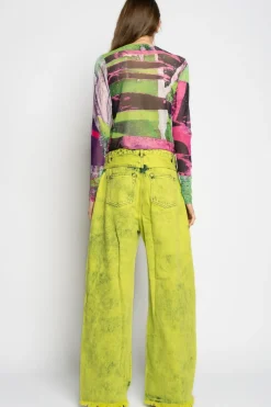 Marques ' Almeida GRAFFITI PRINT MESH TOP MULTICOLOUR