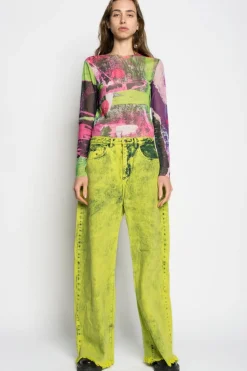 Marques ' Almeida GRAFFITI PRINT MESH TOP MULTICOLOUR