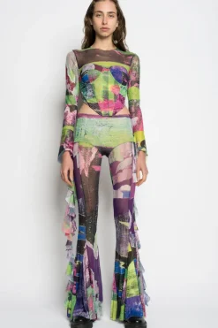 Online Marques ' Almeida GRAFFITI PRINT MESH TROUSERS MULTICOLOUR