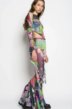 Online Marques ' Almeida GRAFFITI PRINT MESH TROUSERS MULTICOLOUR