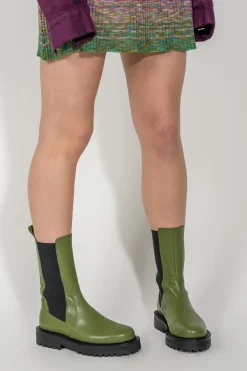 New Marques ' Almeida ARMY ANKLE BOOT GREEN