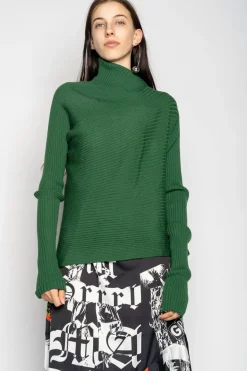 Online Marques ' Almeida DRAPED JUMPER IN MERINO KNIT GREEN