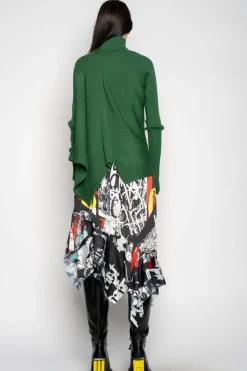 Online Marques ' Almeida DRAPED JUMPER IN MERINO KNIT GREEN