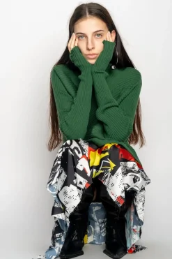 Online Marques ' Almeida DRAPED JUMPER IN MERINO KNIT GREEN