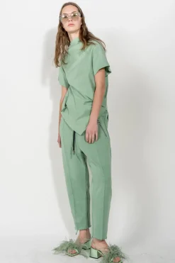 Marques ' Almeida GREEN FEATHER STRAPPY SANDAL LIGHTGREEN