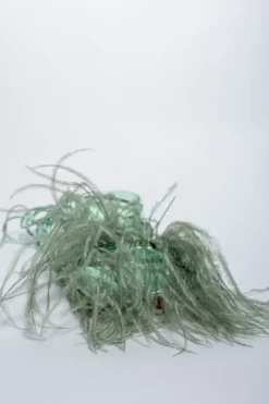 Marques ' Almeida GREEN FEATHER STRAPPY SANDAL LIGHTGREEN