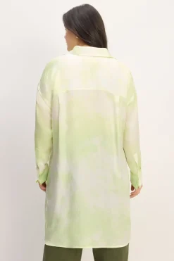 Outlet Marques ' Almeida GREEN TIE-DYE SATIN SHIRT LIGHTGREEN
