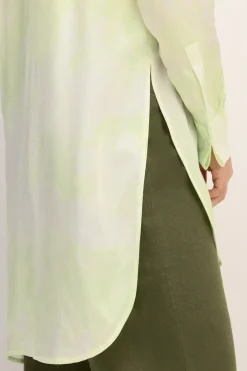 Outlet Marques ' Almeida GREEN TIE-DYE SATIN SHIRT LIGHTGREEN