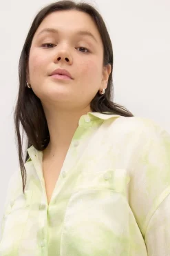 Outlet Marques ' Almeida GREEN TIE-DYE SATIN SHIRT LIGHTGREEN