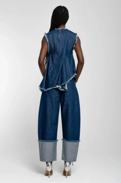 Best Marques ' Almeida ROLL UP TROUSERS WITH BELTS INDIGO