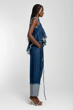 Best Marques ' Almeida ROLL UP TROUSERS WITH BELTS INDIGO