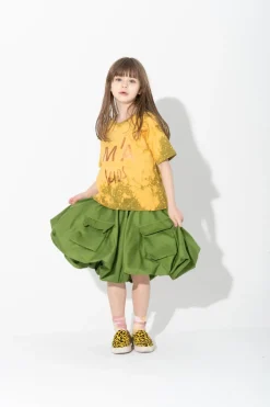 Hot Marques ' Almeida KHAKI AND ORANGE SPLATTERED LOGO T-SHIRT MULTICOLOUR